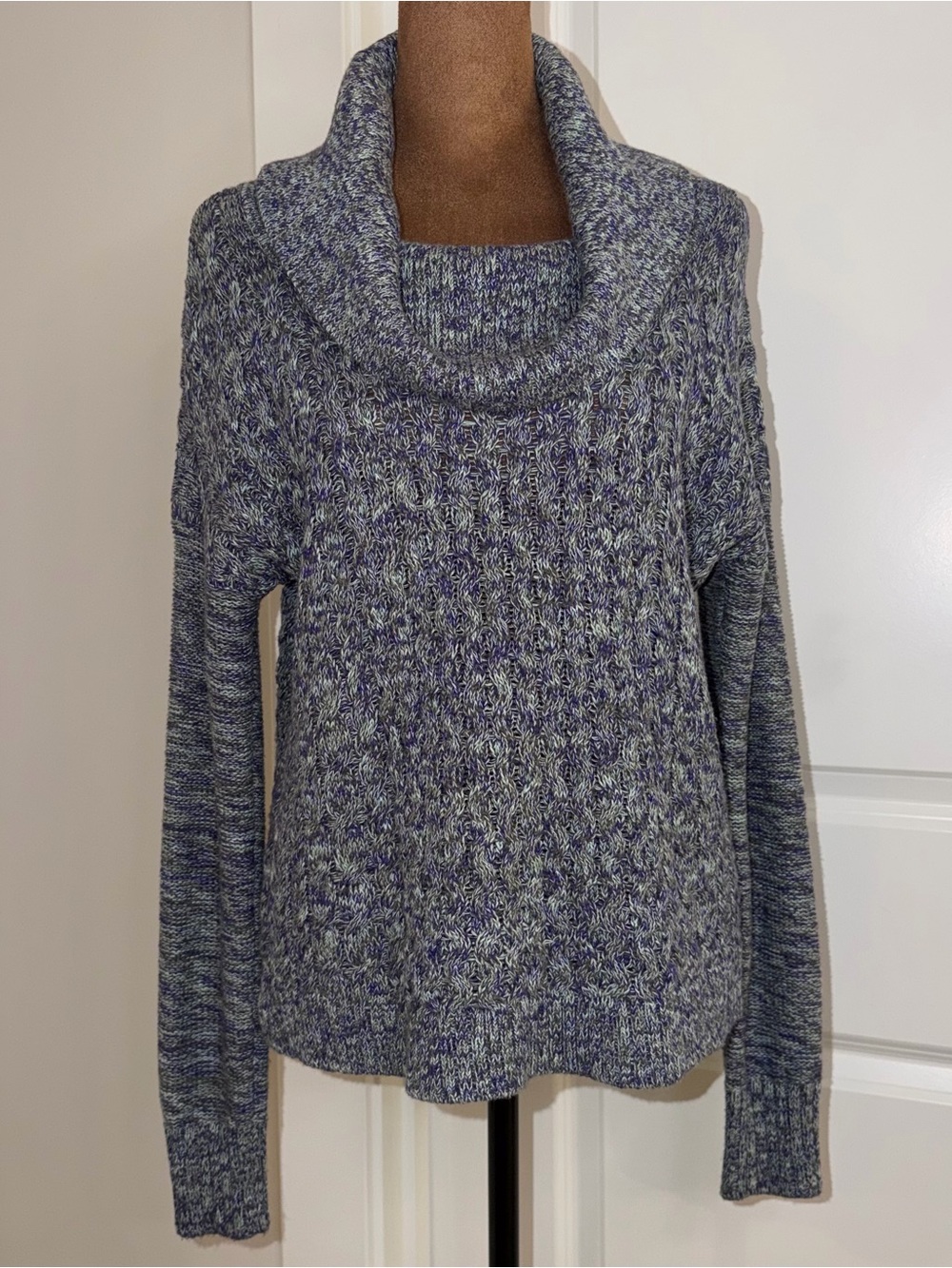 American Eagle Outfitters Marled Cowl Neck Sweater Purple Grey
